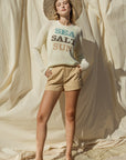 Gilli Round Neck Long Sleeve Sea Salt Sun Sweater