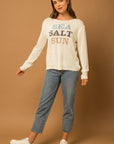 Gilli Round Neck Long Sleeve Sea Salt Sun Sweater