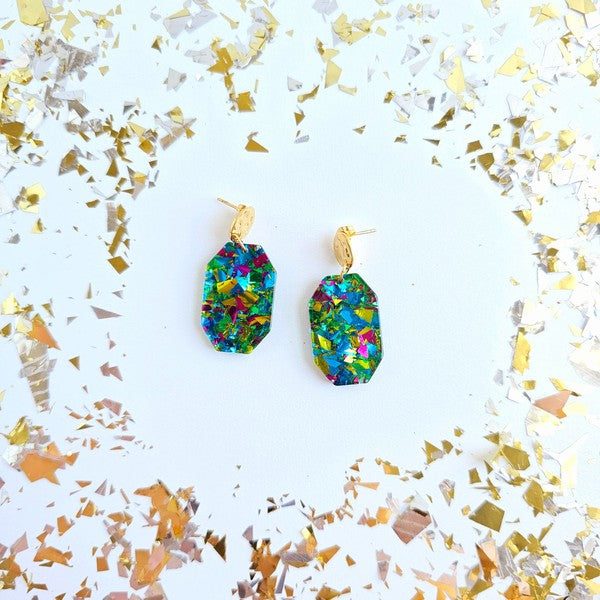 Lexi - Green Sparkle Earrings