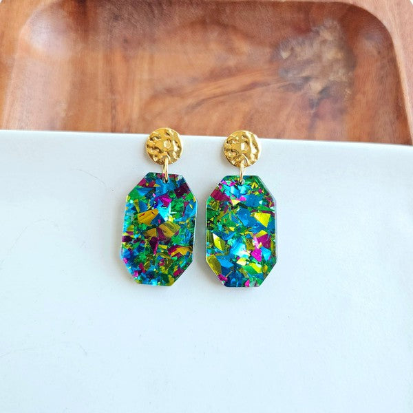 Lexi - Green Sparkle Earrings