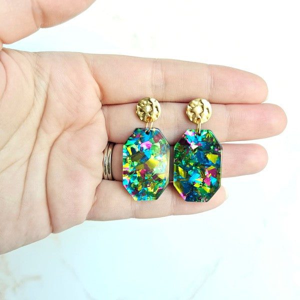 Lexi - Green Sparkle Earrings