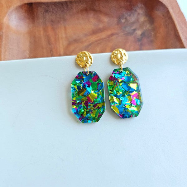 Lexi - Green Sparkle Earrings