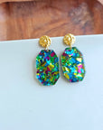 Lexi - Green Sparkle Earrings