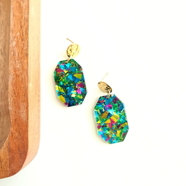 Lexi - Green Sparkle Earrings