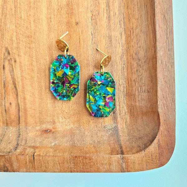 Lexi - Green Sparkle Earrings