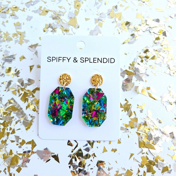 Lexi - Green Sparkle Earrings