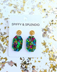 Lexi - Green Sparkle Earrings