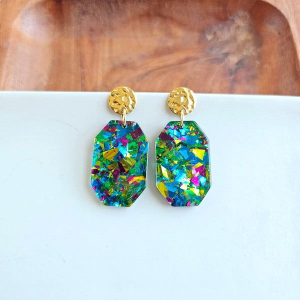 Lexi - Green Sparkle Earrings