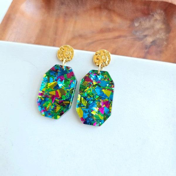 Lexi - Green Sparkle Earrings