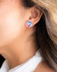 Sophie Studs - Blue Violet Confetti Earrings