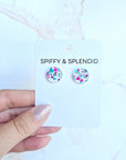 Sophie Studs - Blue Violet Confetti Earrings