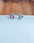 Sophie Studs - Blue Violet Confetti Earrings