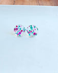 Sophie Studs - Blue Violet Confetti Earrings