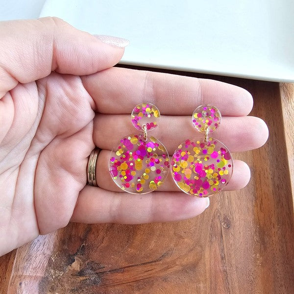 Addy - Pink Confetti Earrings