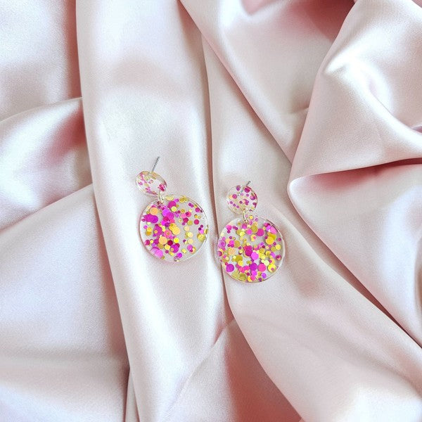 Addy - Pink Confetti Earrings