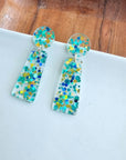 Mia - Aqua Confetti Earrings