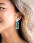 Mia - Aqua Confetti Earrings