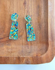 Mia - Aqua Confetti Earrings