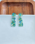 Mia - Aqua Confetti Earrings