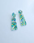 Mia - Aqua Confetti Earrings