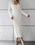 Ribbed Long Sleeve Midi Dress