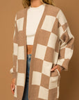 Gilli Checker Graphic Sweater Cardigan