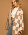 Gilli Checker Graphic Sweater Cardigan