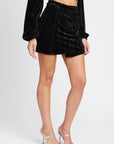 Emory Park Velvet Mini Wrap Skirt