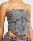 Denim Corset Tube Top