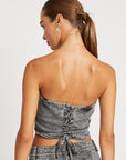 Denim Corset Tube Top