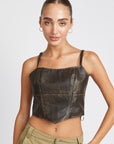 Vintage Leather Tank Top by Emory Park