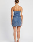 Emory Park Button Down Tube Denim Dress