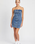 Emory Park Button Down Tube Denim Dress