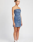 Emory Park Button Down Tube Denim Dress