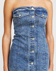 Emory Park Button Down Tube Denim Dress