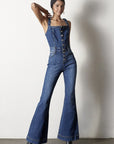 Insane Gene Front Buttons Jumpsuit with Flared Leg