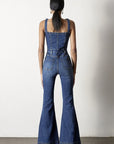 Insane Gene Front Buttons Jumpsuit with Flared Leg