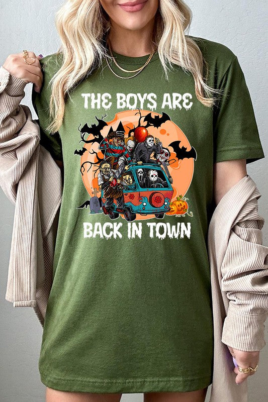 The Boys Are Back in Town Unisex Short Sleeve Graphic Halloween Tee