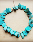 Chunky Blue Turquoise Slab Collar Necklace