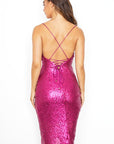 One and Only Collective Inc Sequin Cowl Front Bodycon Dress