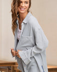 La Miel Soft Washed Crinkled Gauze Button Down Shirt