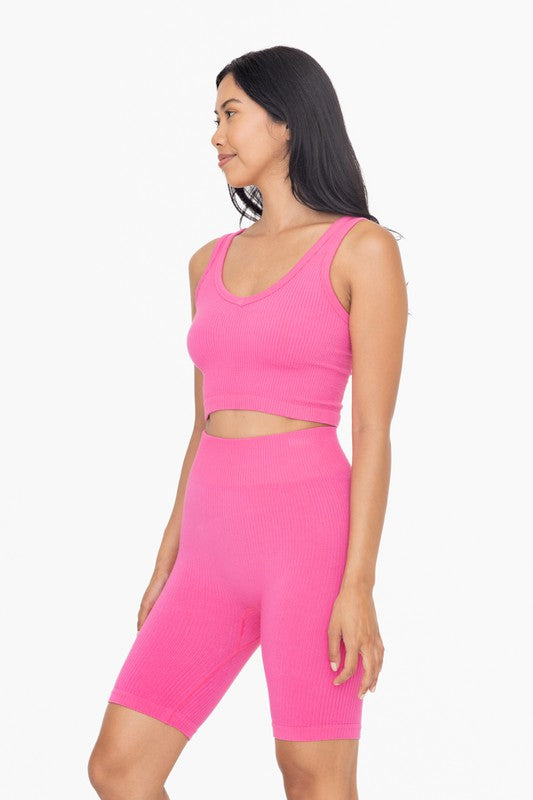 Fabina Ribbed Seamless Cropped Tank Top