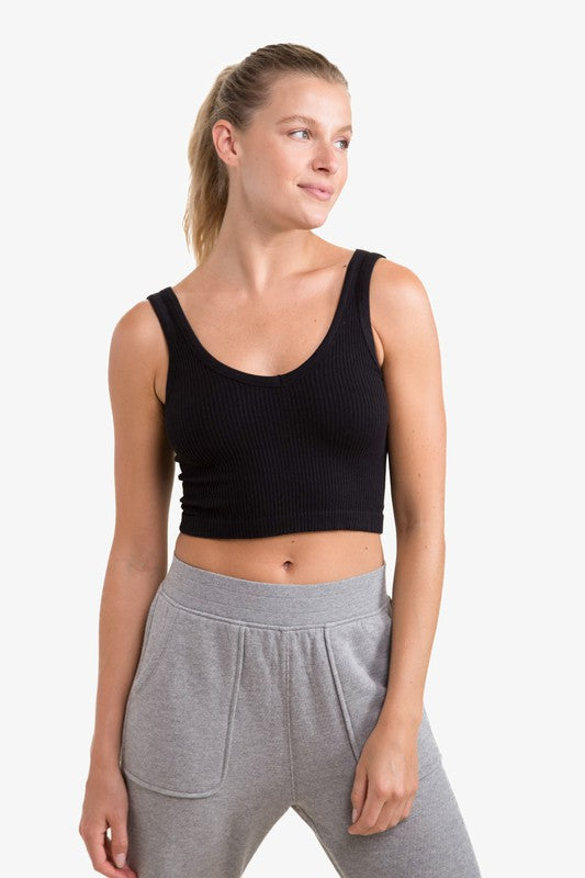 Fabina Ribbed Seamless Cropped Tank Top