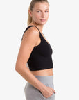 Mono B Ribbed Seamless Cropped Tank Top