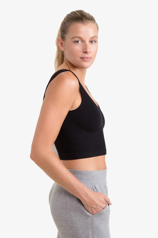 Fabina Ribbed Seamless Cropped Tank Top
