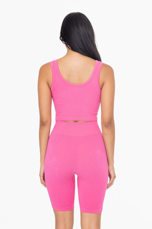 Fabina Ribbed Seamless Cropped Tank Top