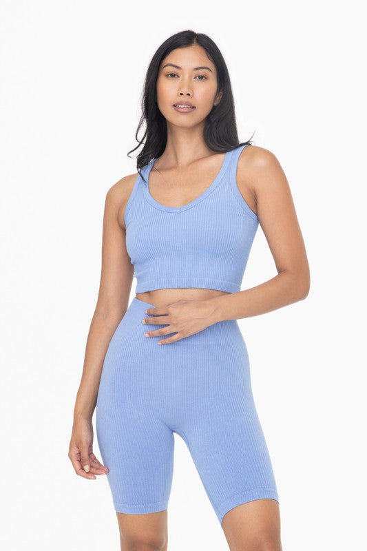Fabina Ribbed Seamless Cropped Tank Top