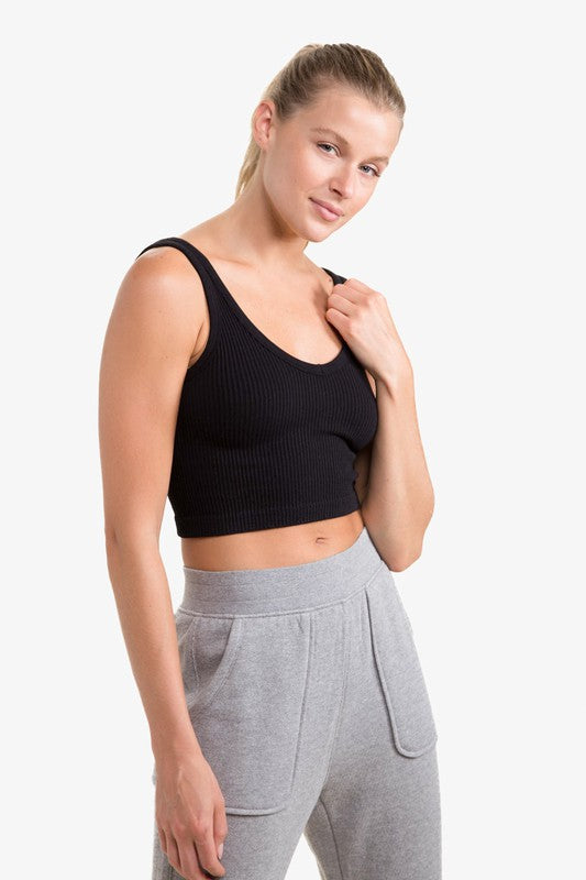 Fabina Ribbed Seamless Cropped Tank Top