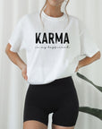 Plus Size Karma is my Boyfriend Graphic Crew Neck Tee