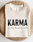 Plus Size Karma is my Boyfriend Graphic Crew Neck Tee